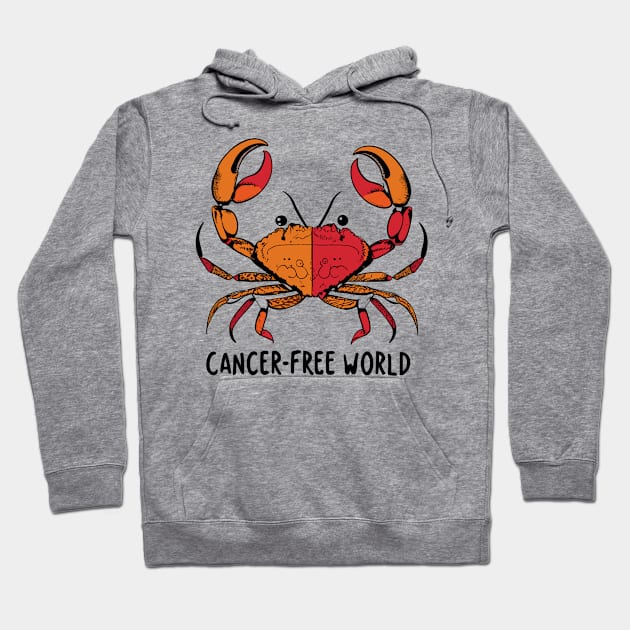 "Cancer-Free World" design Hoodie by WEARWORLD